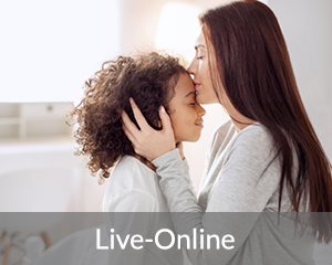 A woman kisses a child's forehead; the words "Live-Online" are at the bottom of the image