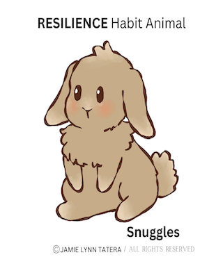 Bunny, named Snuggles, Resilience Habit Animal