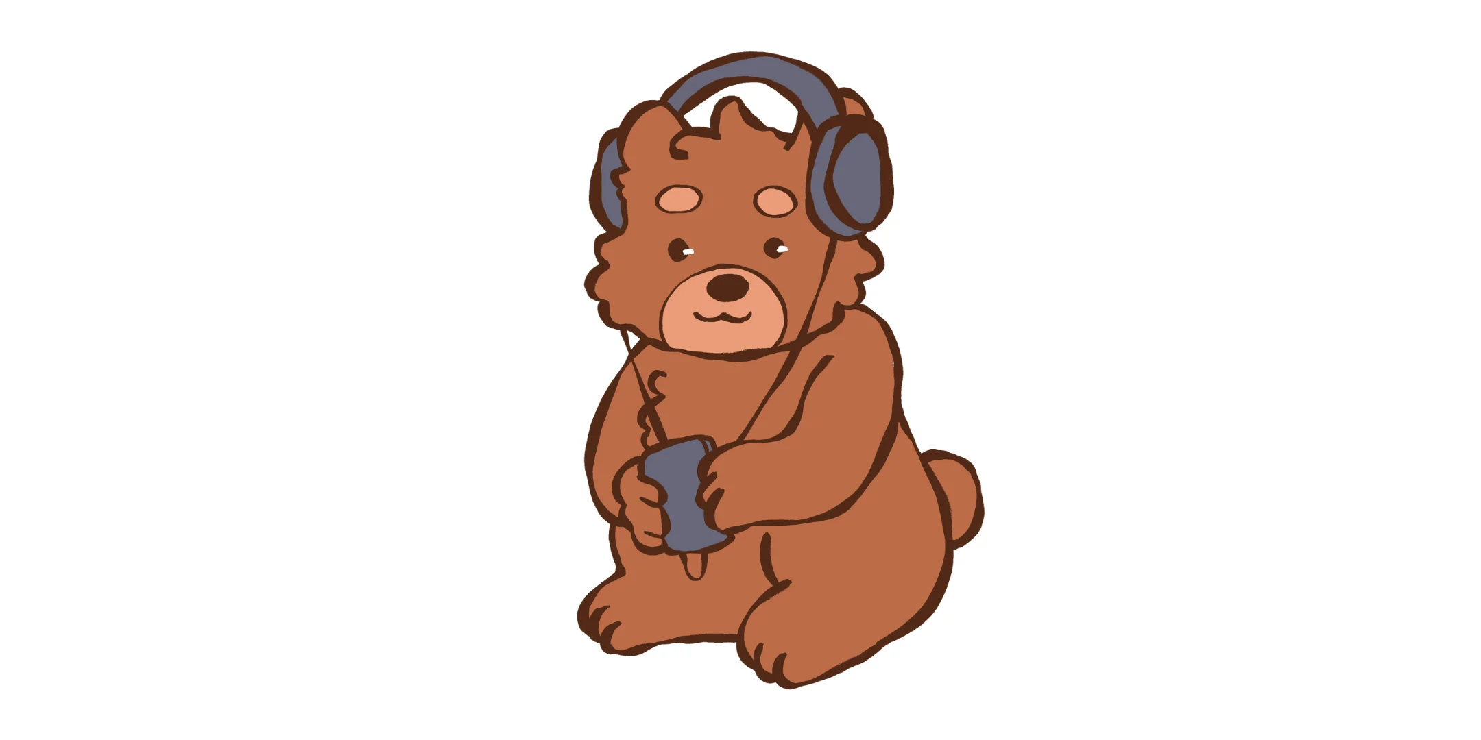 Bear with headphones