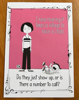 A card A card saying that Tantrums can feel like too much for a parent to bear alone.
