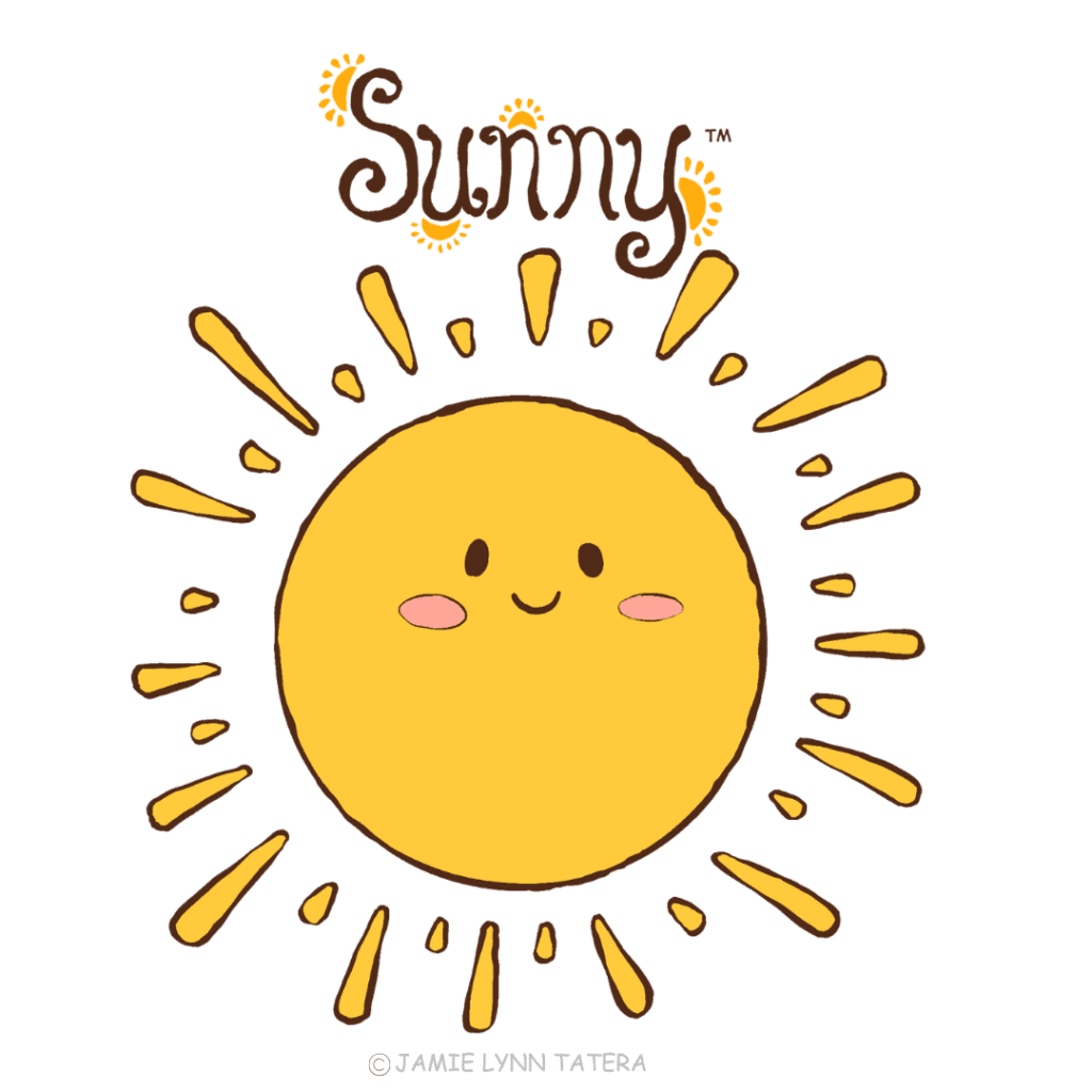 Sunny the sun, representing seeing the good