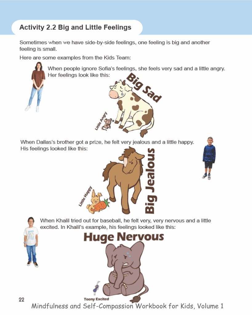 Animals and children depicting different sized emotions